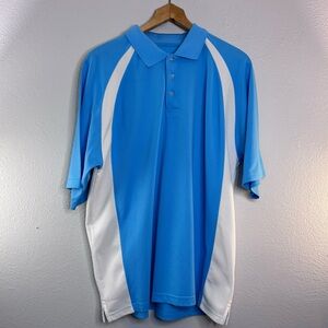 Tommy Armour Stylish Blue and White Men's Polo Shirt XL